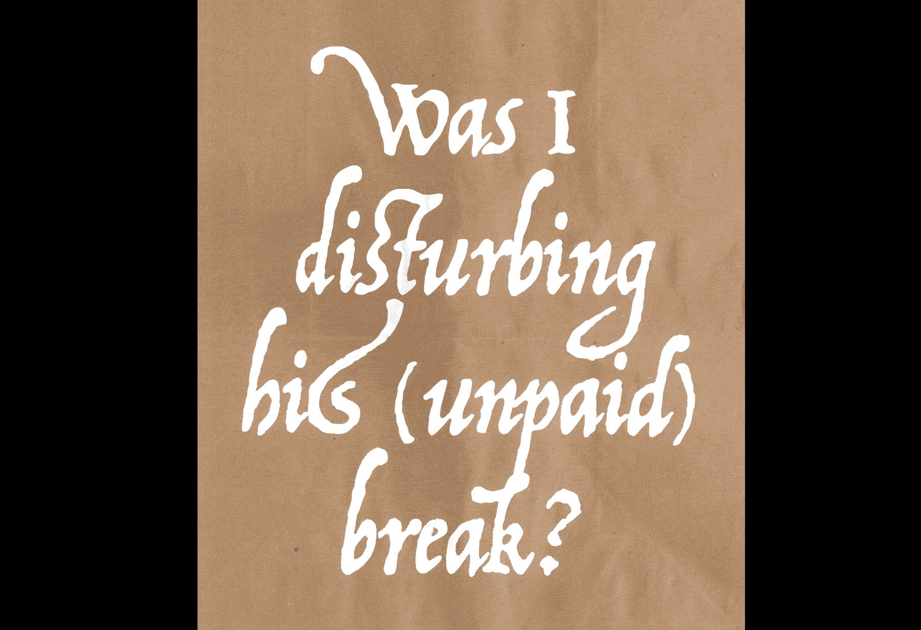 Alternating phrases. I can’t blame him for  wanting to  go fast; He had finished his masters in HR; He worked every day from 7am to 11pm; Was I  disturbing his unpaid break?; He did delivery as a ſide job; Of course I'm looking for another job; It's hard for the illegals; Riders who do a poor job should be payed less; He thought I was looking for work; I couldn't understand him.